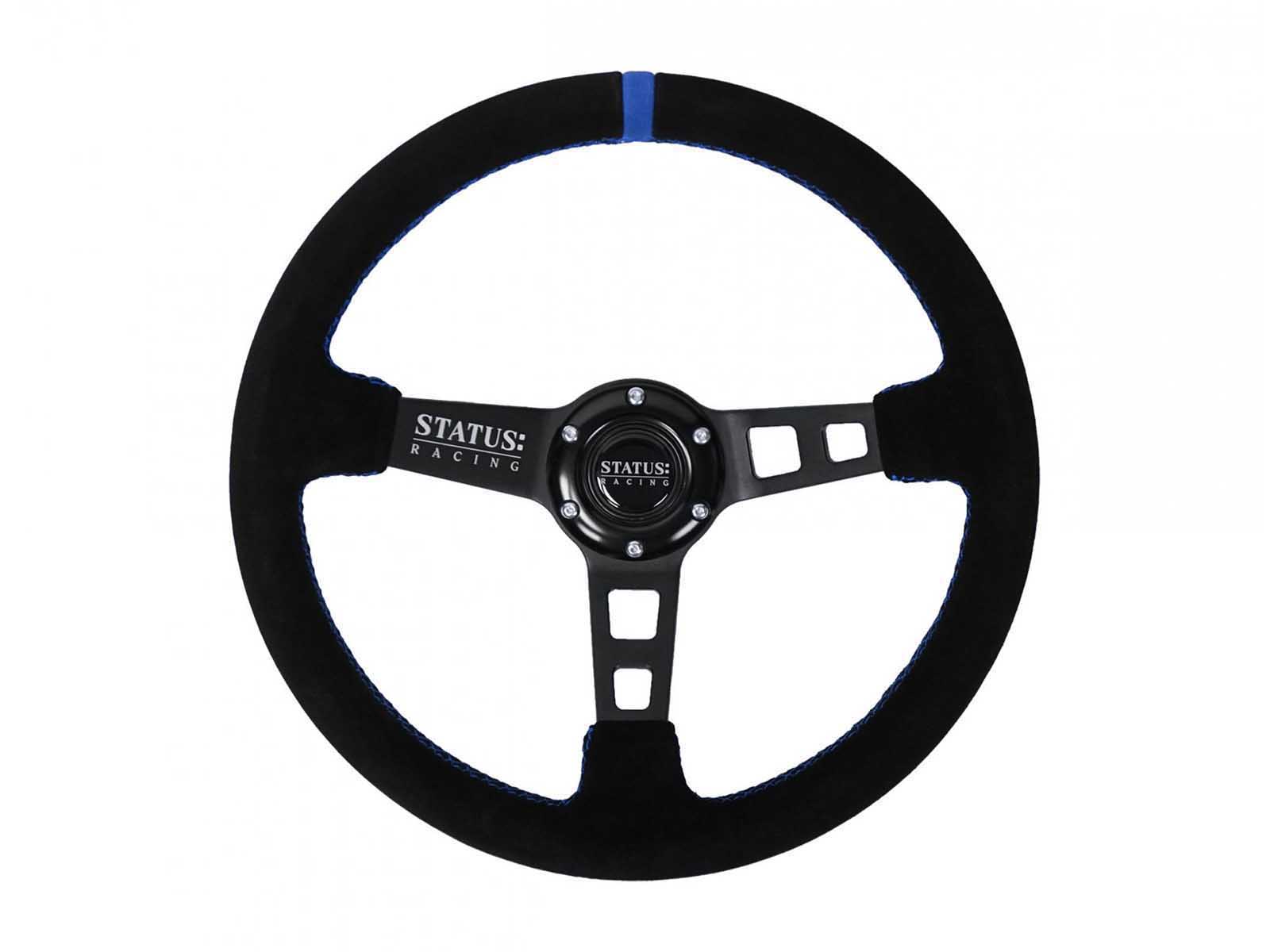 PRP Seats SRG141 Deep Dish Suede Steering Wheel 13 Inch Diameter Blue