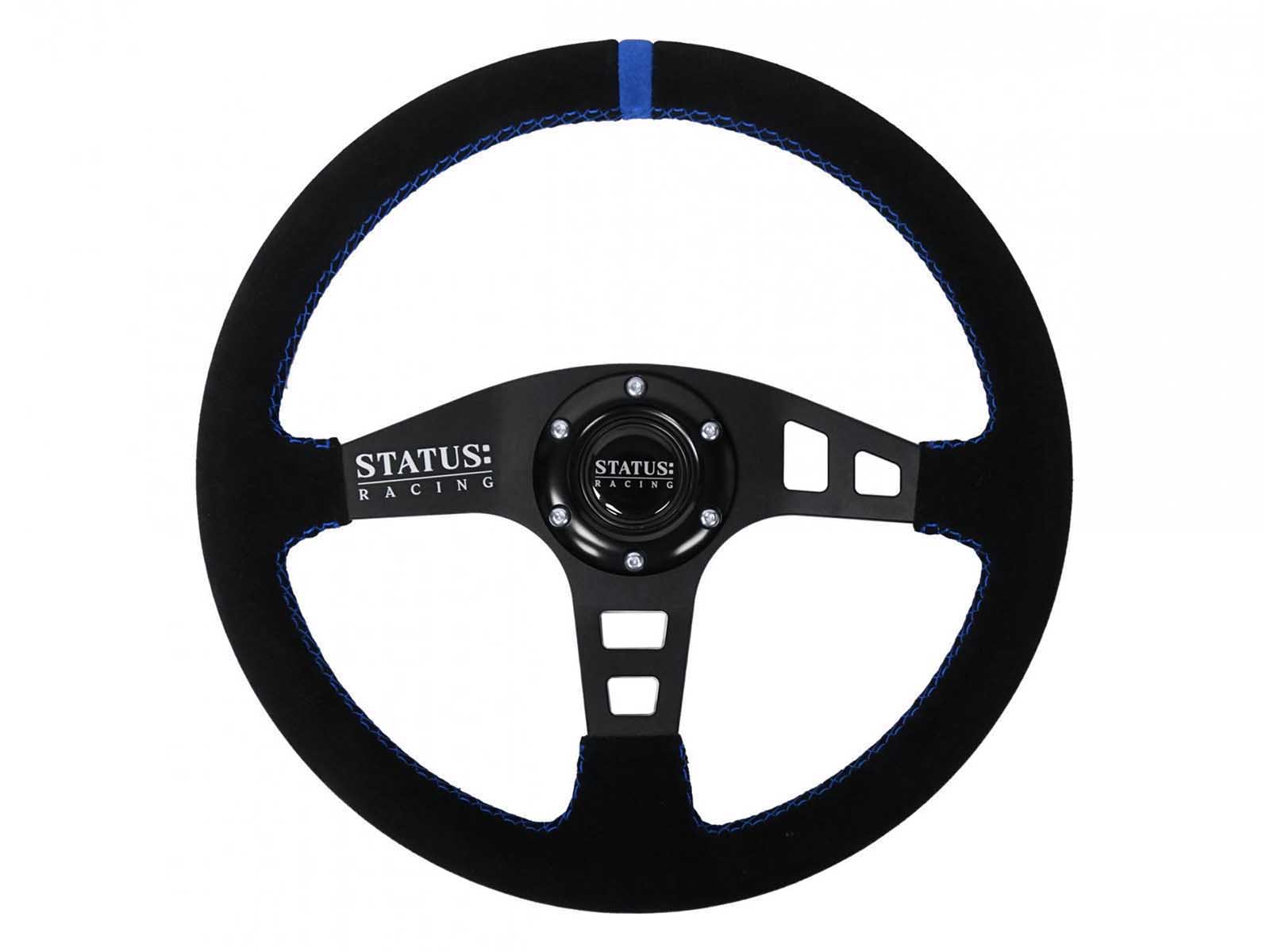PRP Seats SRG151 Flat Suede Steering Wheel 13 Inch Diameter Blue