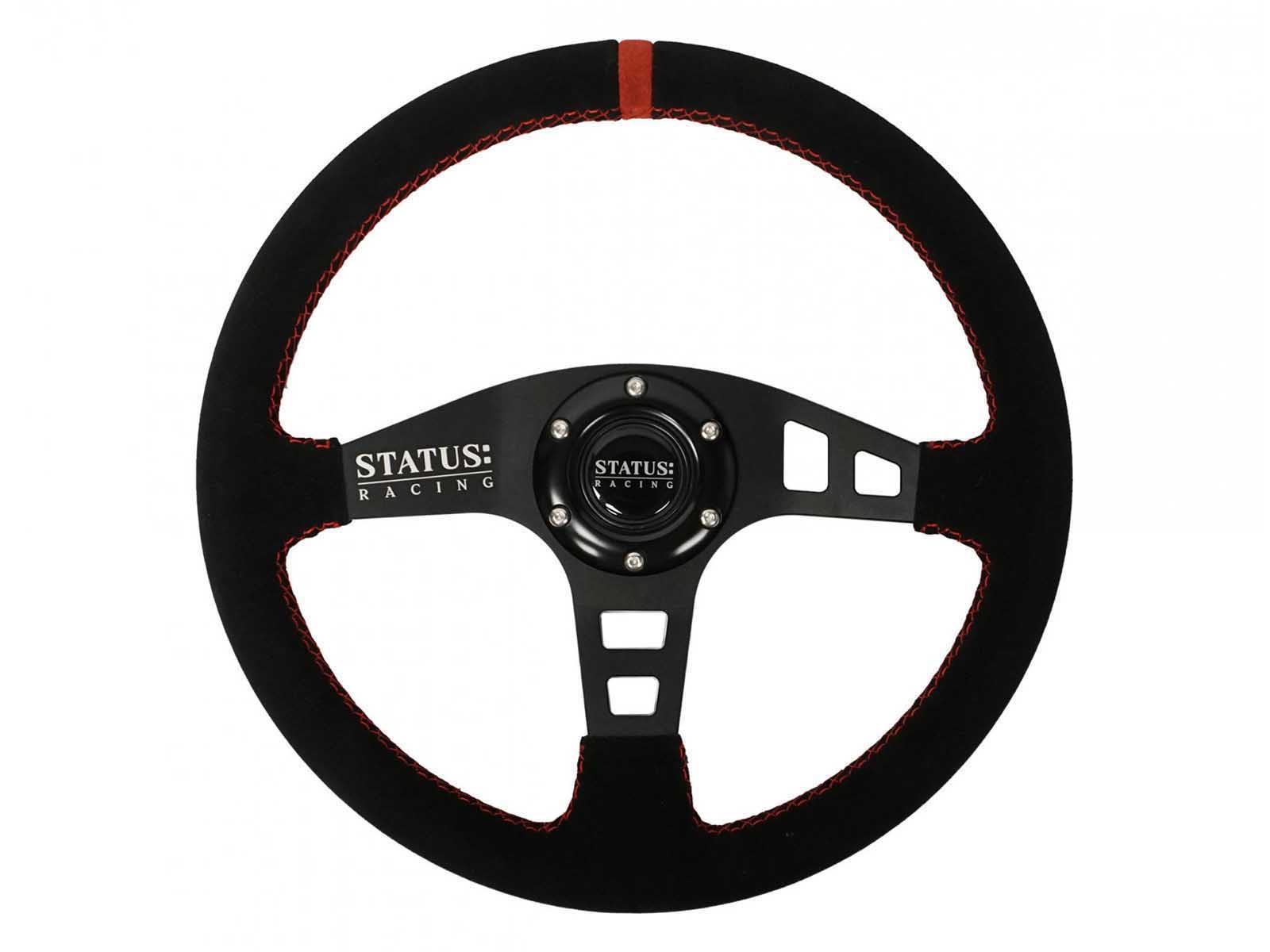 PRP Seats SRG152 Flat Suede Steering Wheel 13 Inch Diameter Red
