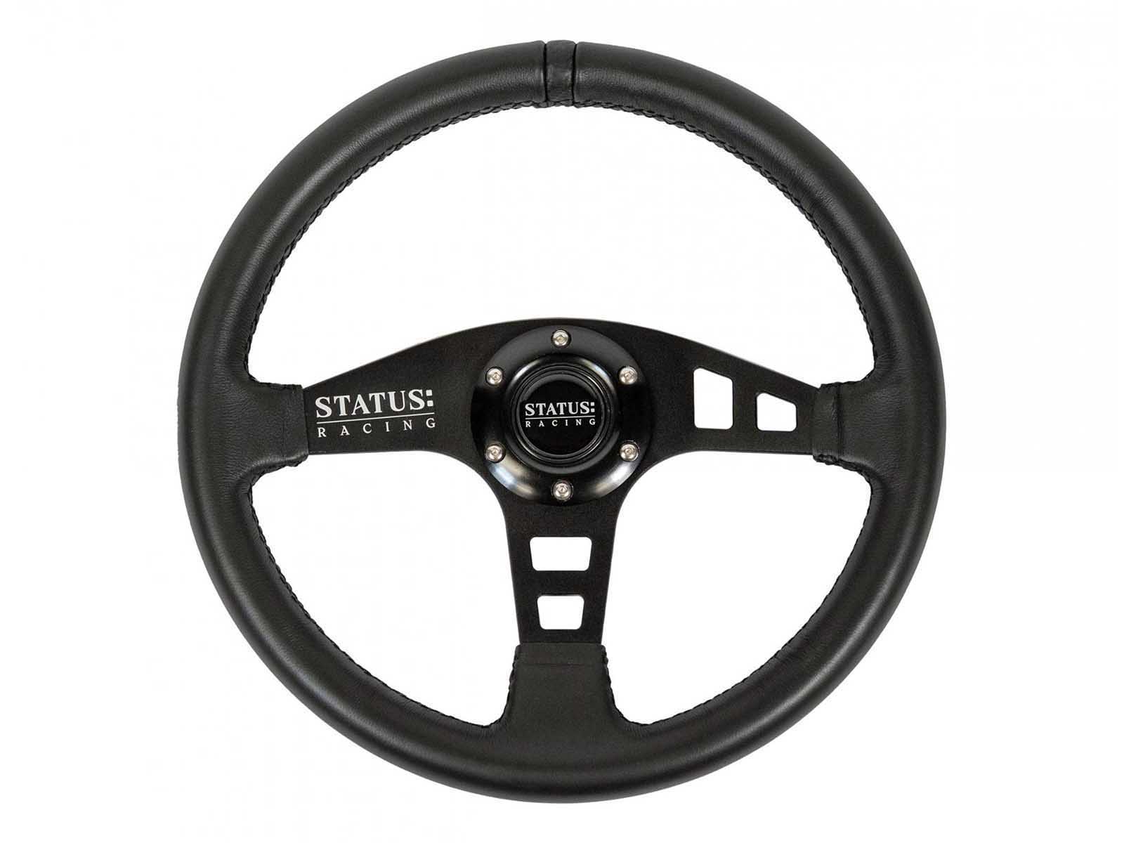 PRP Seats SRG160 Flat Leather Steering Wheel 13 Inch Diameter Black
