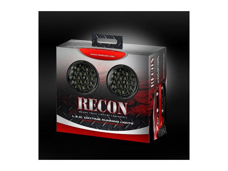 Recon 264152BK Smoked LED Round Style Daytime Running Lights