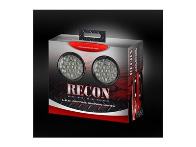 Recon 264152CL Clear LED Round Style Daytime Running Lights