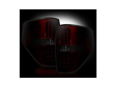 Recon 264168RBK RED SMOKED LED Tail Lights 2009-2014 Ford F-150 & F-150 SVT Raptor
