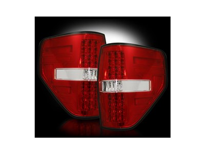 Recon 264168RD RED LED Tail Lights 2009-2014 Ford F-150 & F-150 SVT Raptor