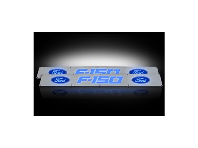 Recon 264321FD Brushed Billet Door Sill W/Blue Illumination 2009-2014 Ford F-150