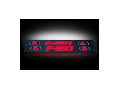 Recon 264321FDBKRD Black Anodized Billet Door Sill W/Red Illumination 2009-2014 Ford F-150