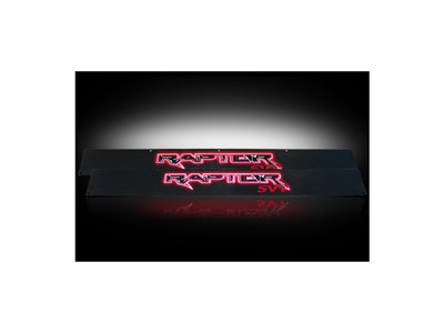 Recon 264421FD Black Anodized Billet Door Sill With Red Illumination 2009-2014 Ford F-150 SVT Raptor