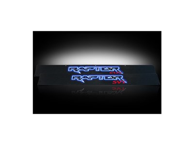 Recon 264421FDBK Black Anodized Billet Door Sill W/Blue Illumination 2009-2014 Ford F-150 SVT Raptor