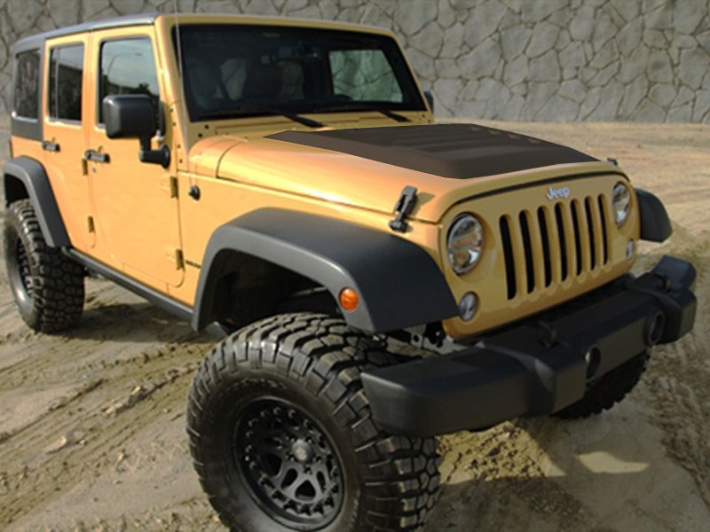 RK Sport 48011035 Extractor Hood with Carbon Fiber Blister fits 2007-2012 Jeep Wrangler