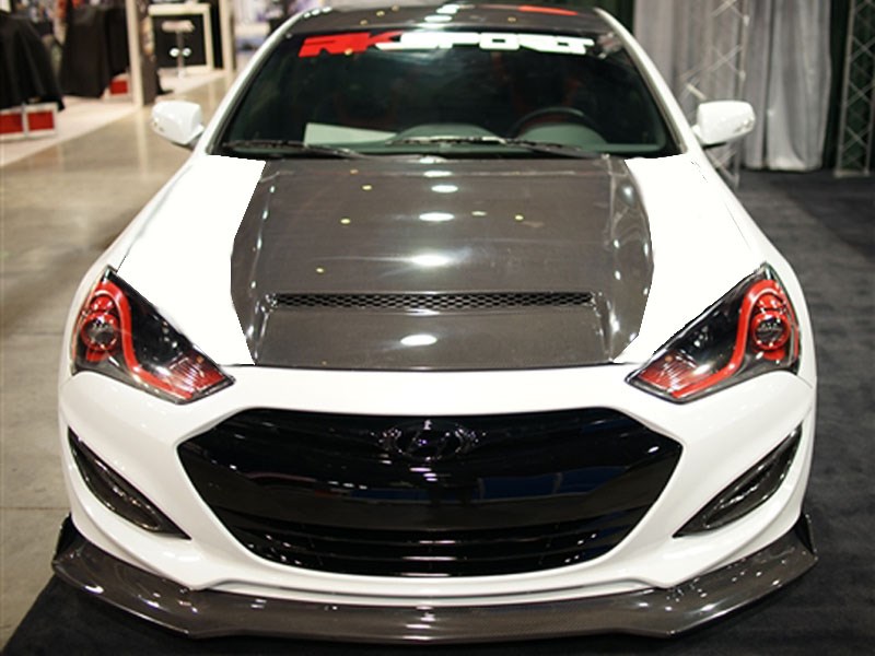 RK Sport 49012020 Carbon Fiber Blister Ram air hood fits 2013-2016 Hyundai Genesis Coupe