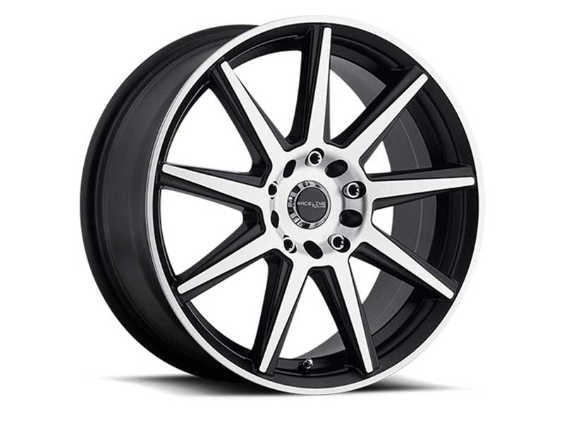 Raceline 144M-77589+40 17x7.5 Storm 144M Machined Spoke/Lip Black 40 OS 5x100/5x114.3 BP 72.62