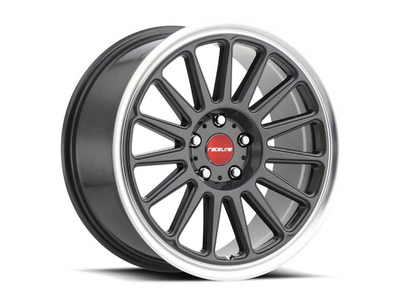 Raceline Wheels 315G-88518+45 18x8.5 Grip 315G Machined Lip Gunmetal Gray 45 OS 5x120 BP 74.1-CB