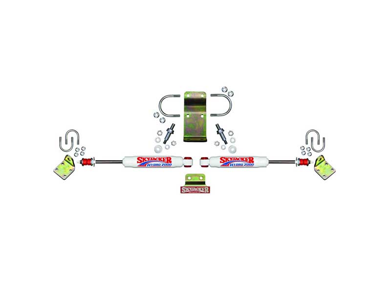 Skyjacker 7208 Steering Stabilizer Dual Kit Hardware Boots Not with Due To Clearance Issues White