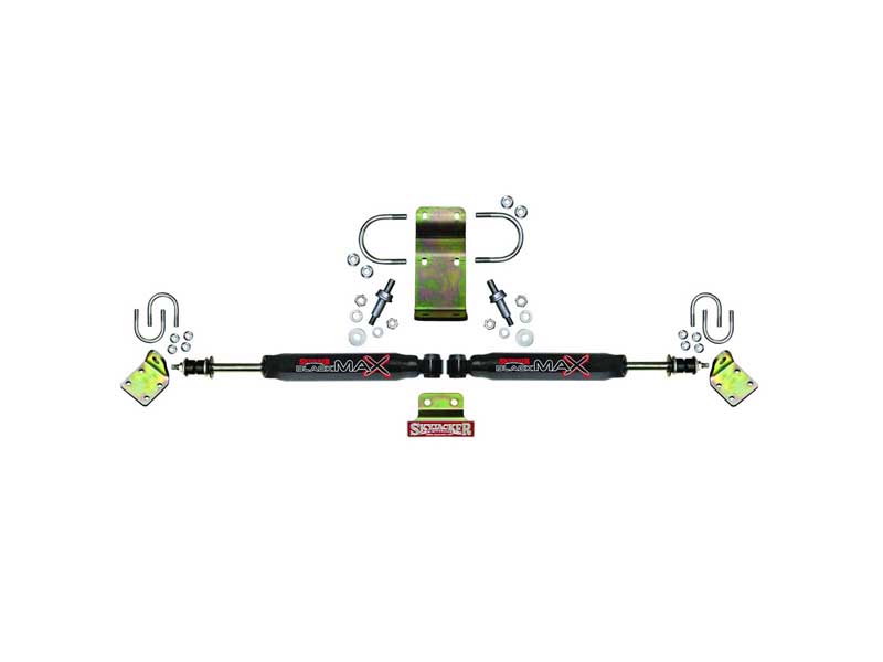 Skyjacker 8208 Steering Stabilizer Dual Kit Hardware Boots Not with Due To Clearance Issues Black