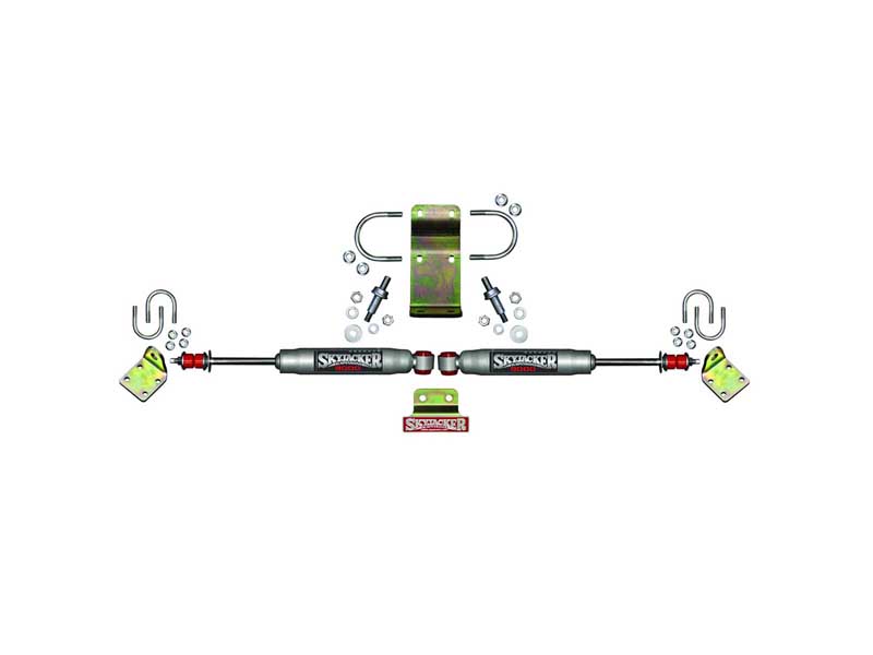 Skyjacker 9203 Steering Stabilizer Dual Kit Silver Body Hardware Boots Sold Separately