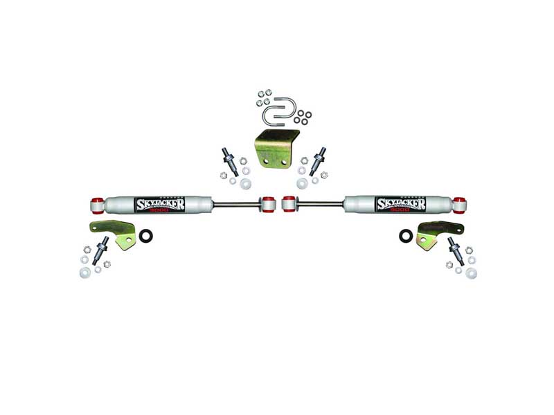 Skyjacker 9211 Steering Stabilizer Dual Kit Silver Boots Sold Separately