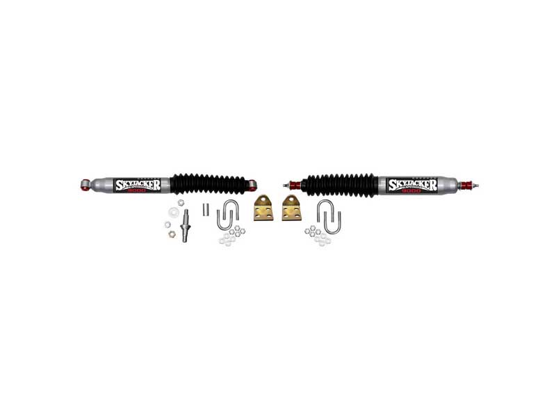 Skyjacker 9219 Steering Stabilizer Dual Kit Silver w/Black Boots 97-06 Jeep TJ 97-16 Jeep Wrangler