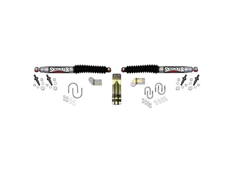 Skyjacker 9270 Steering Stabilizer Dual Kit For Use w/3 3/4" Axle Tube Silver w/Black Boots