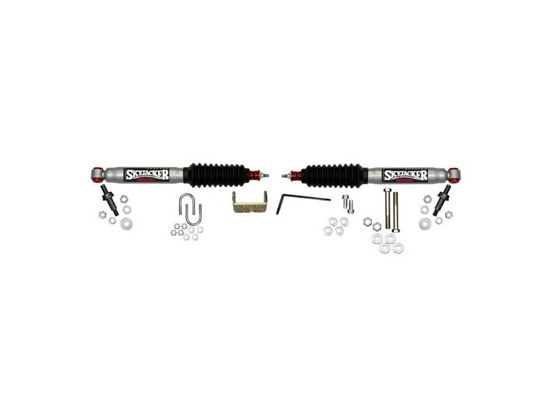 Skyjacker 9296 Steering Stabilizer Dual Kit For Use w/1/2 Ton Vehicles Silver w/Black Boots