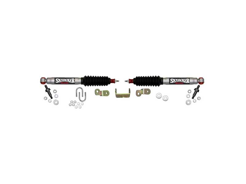 Skyjacker 9298 Steering Stabilizer Dual Kit For Use w/3/4 Ton Vehicles Silver w/Black Boots