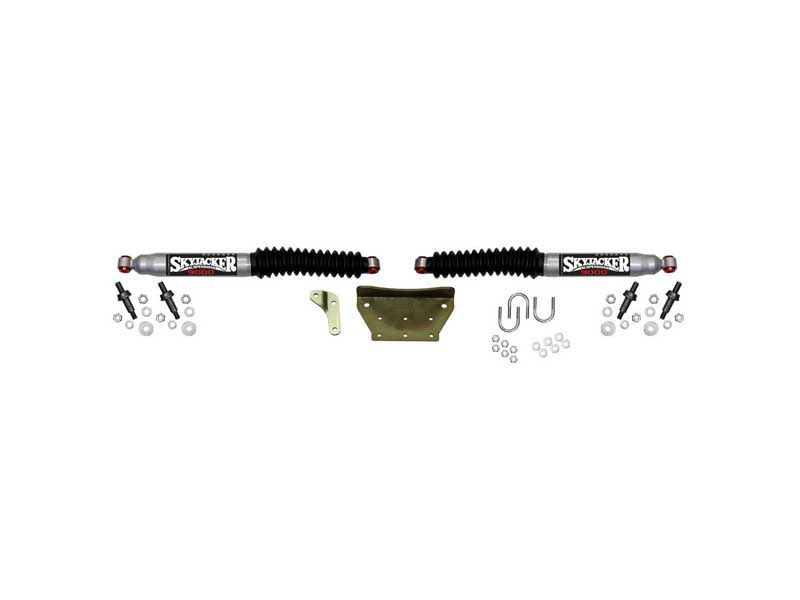 Skyjacker 9299 Steering Stabilizer Dual Kit Silver w/Black Boots for Ford