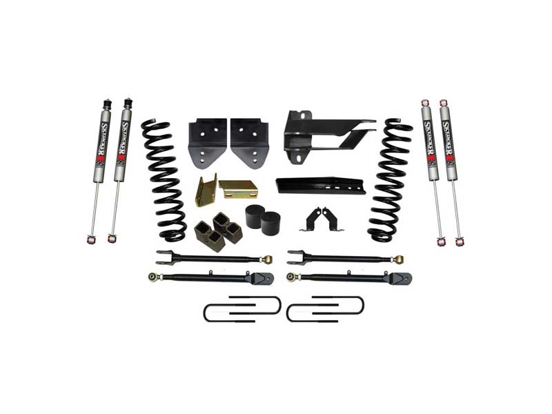 Skyjacker F174024K-M 4" Lift Kit w/Adjustable 4-Links 17-19 F250 M9500 Monotube Shock