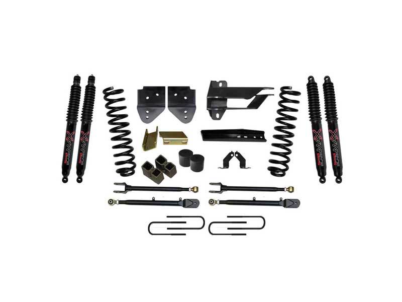 Skyjacker F174524K3-B 4" Lift Kit w/Adjustable 4-Links with Black Max Shocks for 17-19 F350
