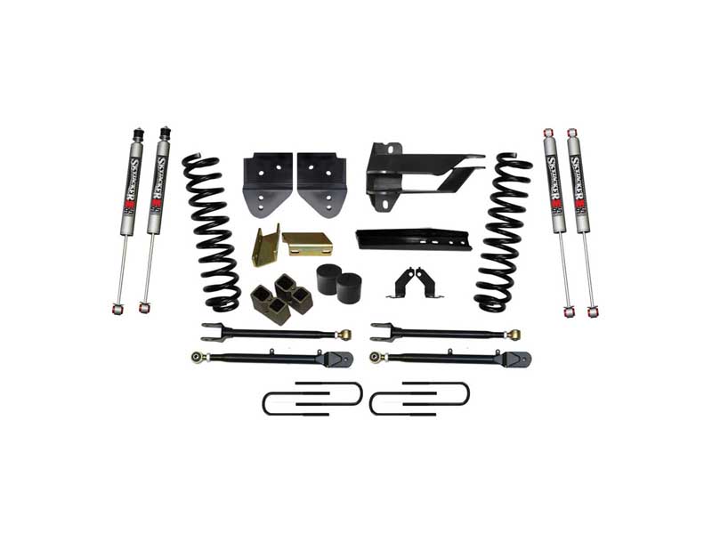 Skyjacker F174524K3-M 4" Lift Kit w/Adjustable 4-Links 17-19 F350 M9500 Monotube Shock