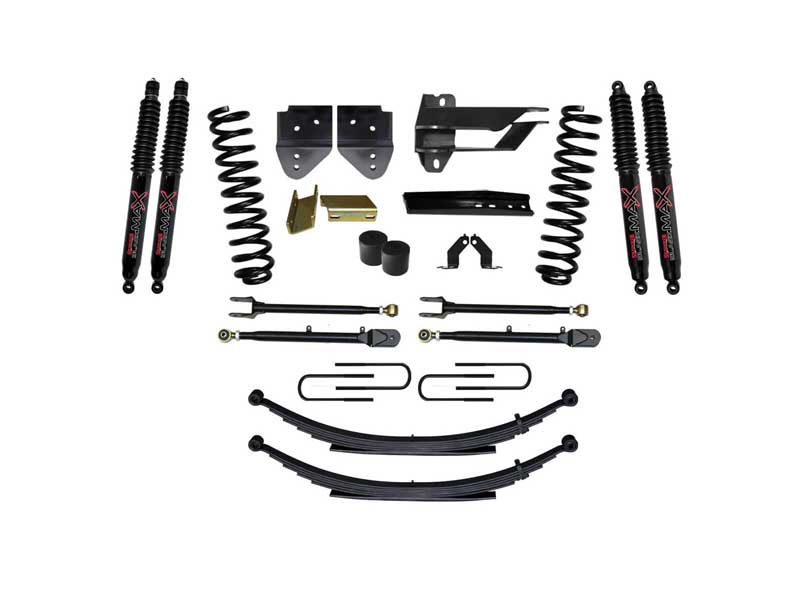 Skyjacker F174524KS-B 4" Lift Adjustable 4-Links and Black Max Shocks for 17-19 F250/F350 Diesel