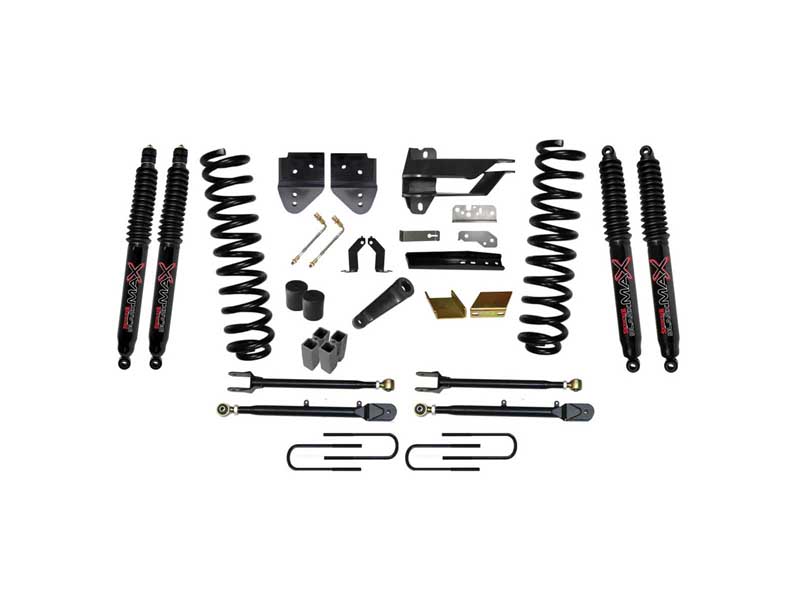 Skyjacker F176024K3-B 6" Lift Kit w/Adjustable 4-Links with Black Max Shocks for 17-19 F350