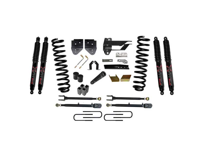Skyjacker F176524K-B 6" Lift Kit w/Adjustable 4-Links with Black Max Shocks for 17-19 F250