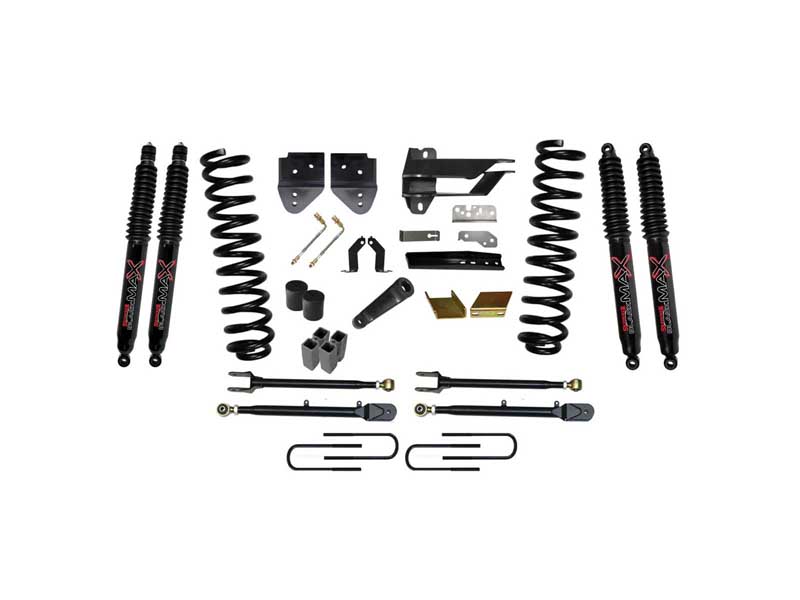 Skyjacker F176524K3-B 6" Lift Kit w/Adjustable 4-Links & Black Max 8500 Shocks for 17-19 F350