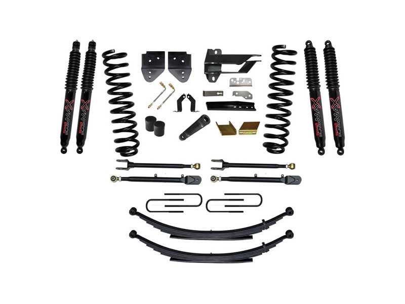 Skyjacker F176524KS-B 6" Lift Kit Adjustable 4-Links and Black Max Shocks for 17-19 F250/F350 Diesel