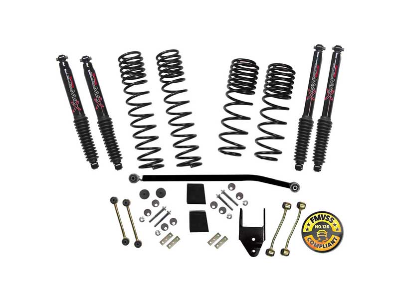 Skyjacker JL35RBPBLT Long Travel 3.5" Lift Kit with Black Max Shocks for 18-19 Wrangler Rubicon
