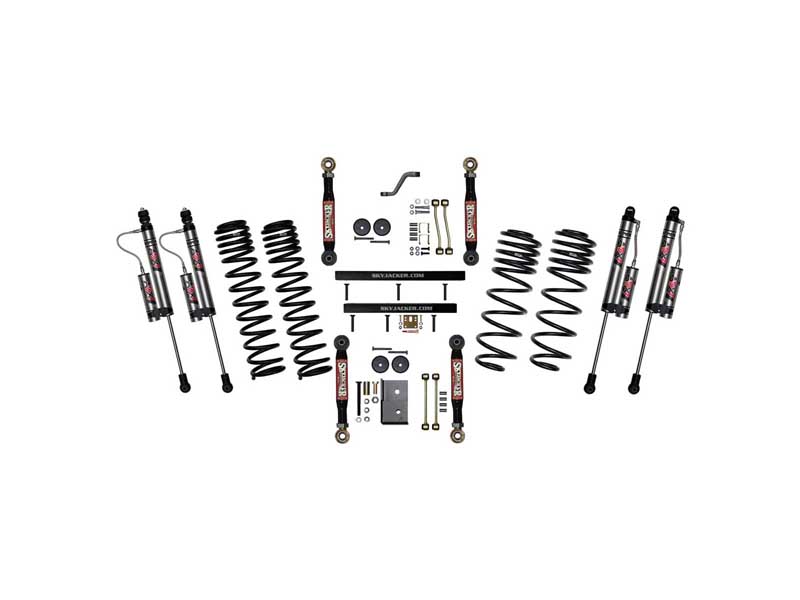 Skyjacker TJ401BKXLTX 4" Lift Kit W/ ADX 2.0 Remote Reservoir Shocks & Flex Links 97-02 Wrangler TJ