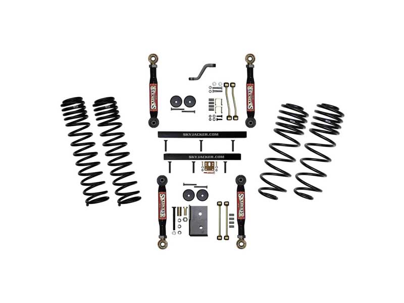 Skyjacker TJ401BLTX 4" Component Box W/Dual Rate Long Travel Coil Springs & Flex Links 1997-02 TJ