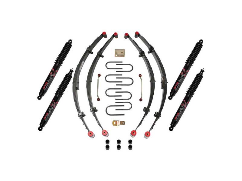 Skyjacker YJ41BKB 4" Lift Kit with Black Max Shocks for 87-95 Wrangler YJ w/Black MAX Shocks