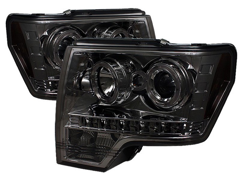 Spyder 5010254 Projector LED Halo Headlights 2009-2014 Ford F-150 W/OEM Halogens