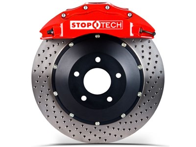 StopTech 83.193.0057.72 2010-2013 Camaro SS V8 Rear Big Brake Kit 4-Piston Drilled Rotors Red