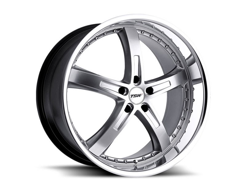 TSW 1780JAR405110S72 17x8 Jarama 5x110 +40mm Wheel - Hyper Silver With Mirror Lip Finish