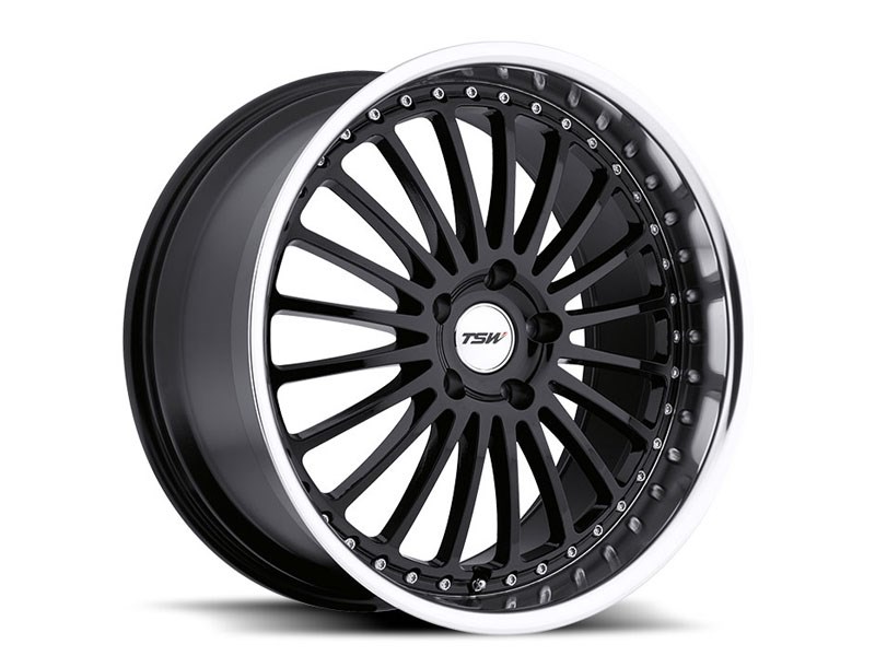 TSW 1780SIL405110B72 17x8 Silverstone 5x110 +40mm Wheel Gloss Black With Mirror Cut Lip