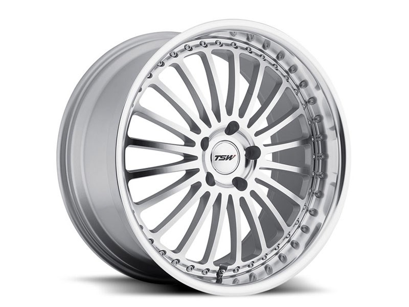 TSW 1880SIL405110S72 18x8 Silverstone 5x110 +40mm Wheel - Silver With Mirror Cut Lip