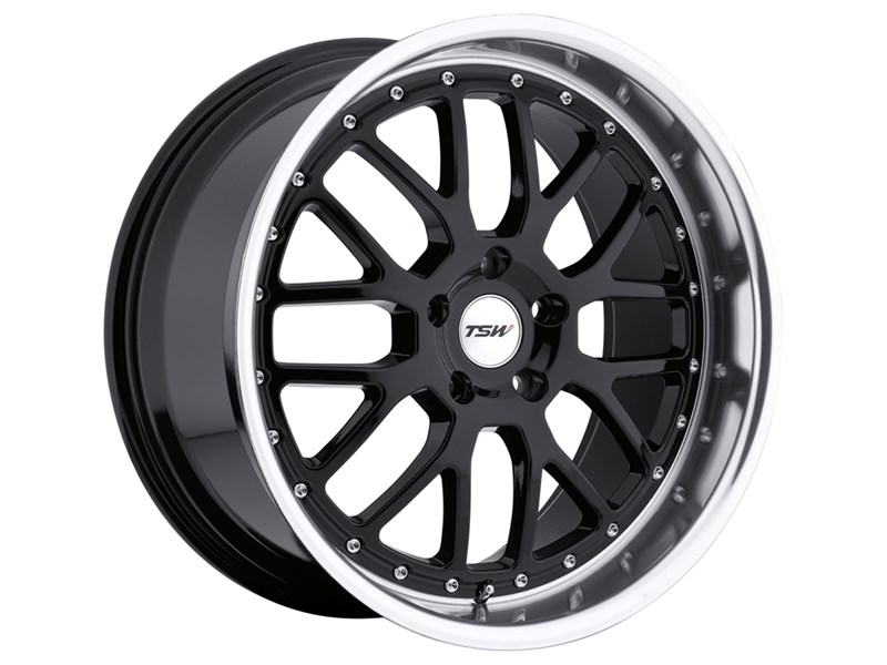 TSW 2010VAL205120B76 Valencia 20x10 Wheel 5x120 +20mm Gloss Black With Mirror Cut Lip