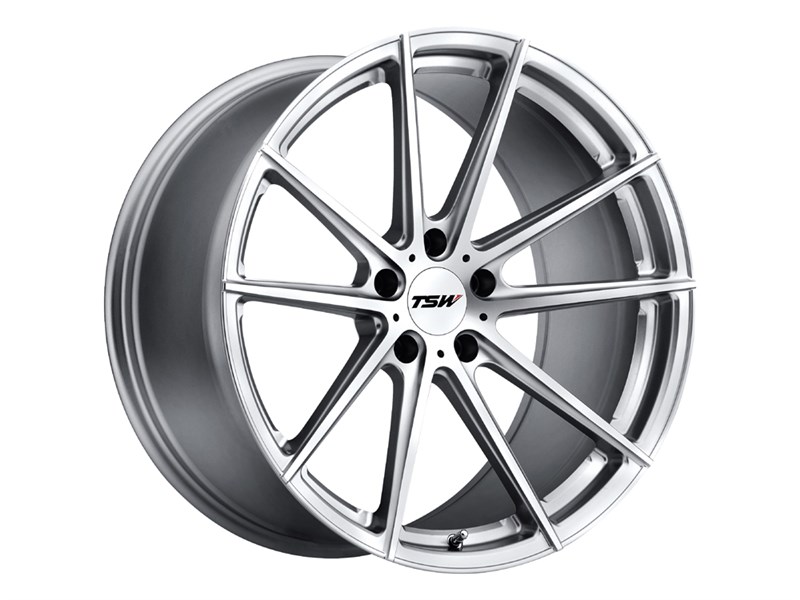 TSW 2090BAT305114S76 Bathurst 20x9 Forged Wheel 5x114.3 +30mm Silver With Mirror Cut Face