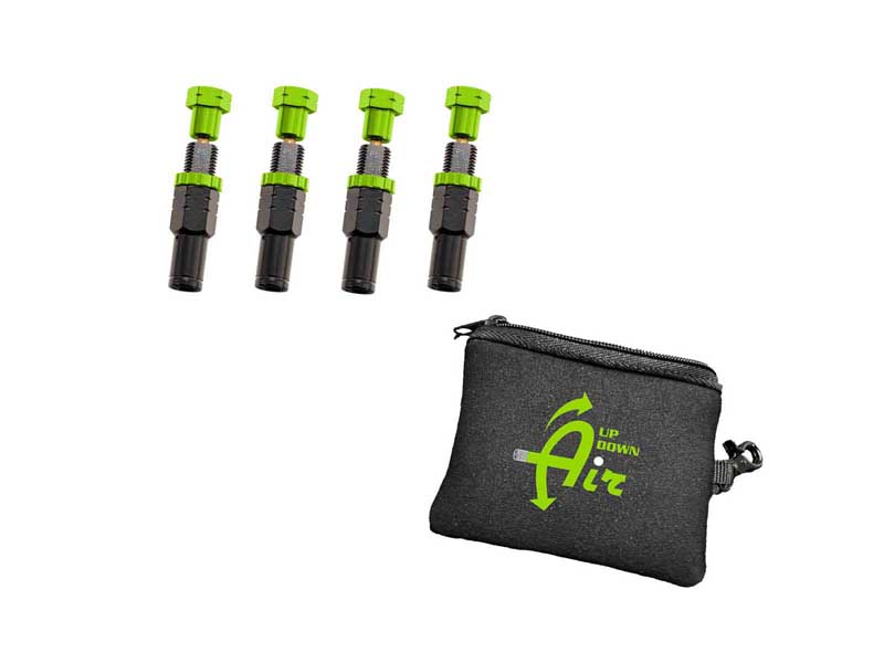 Up Down Air 97-9903 4 Piece Adjustable Tire Deflator 10-30PSI Kit with Storage Bag