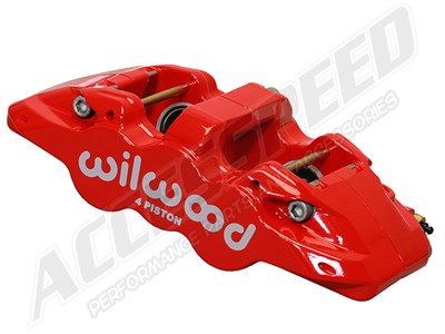 Wilwood 120-13281-RD AERO4 Caliper-R/H, Red 1.62 & 1.38" Pistons, 1.25" Disc