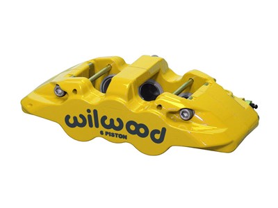 Wilwood 120-13289-Y AERO6 Caliper, Right-Hand, Yellow, 1.62/1.12/1.12" Pistons, 1.25" Disc