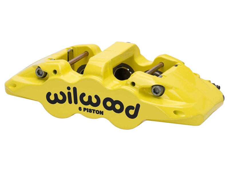 Wilwood 120-13289-Y AERO6 Caliper, Right-Hand, Yellow, 1.62/1.12/1.12" Pistons, 1.25" Disc