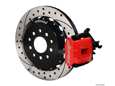 Wilwood 140-10159-DR Red CPB Caliper Rear Brake Kit 13" Drilled+Slotted 2005-2014 Mustang