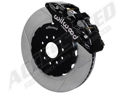 Wilwood 140-10830 AERO6 Front Big Brake Kit Black With Slotted Rotors 2005-2014 Ford Mustang